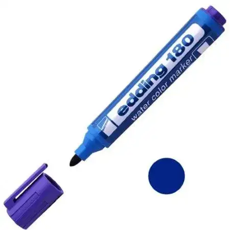 Marcador Edding 180 Papel y cartón Punta redonda 1,5-3,0mm Azul -2